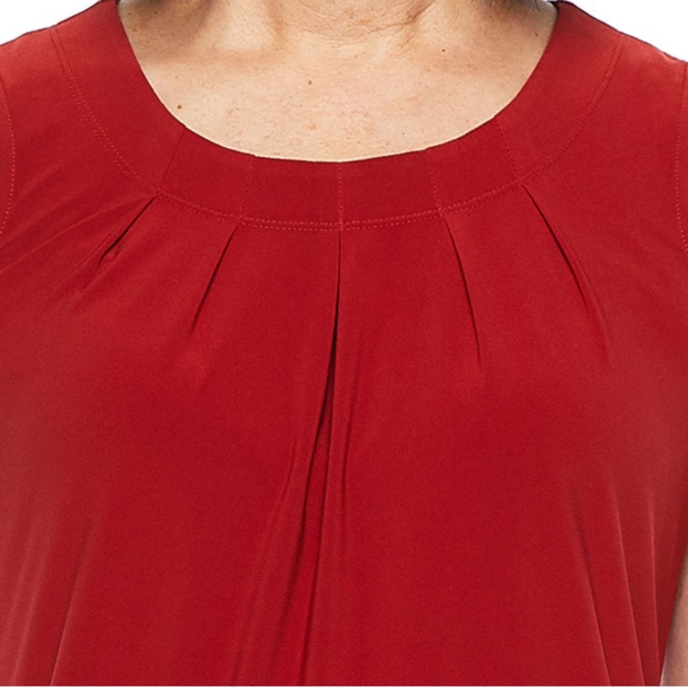 NWT Evan Picone Round/Pleat Neck Sleeveless Blouse - Picture 3 of 5